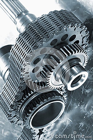 Aerospace gears and timing chain Stock Photo