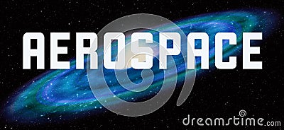 Aerospace theme with galaxy background Stock Photo