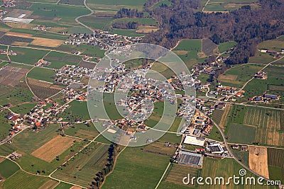 Aesch Canton Lucerne Luzern Switzerland aerial view photography Stock Photo