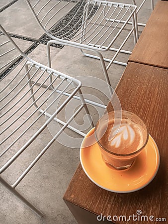 Aesthetic coffee in a cafÃ© Stock Photo