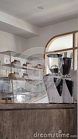 Aesthetic Coffee Machine Stock Photo