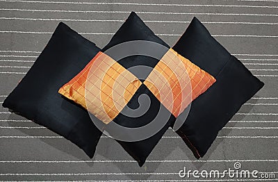 aesthetic chusion in black orange color Stock Photo