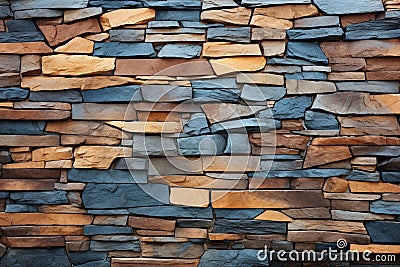 Aesthetic richness Vibrant patterns and textures embellish the stone walls Stock Photo