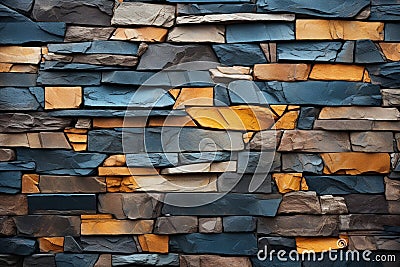 Aesthetic richness Vibrant patterns and textures embellish the stone walls Stock Photo