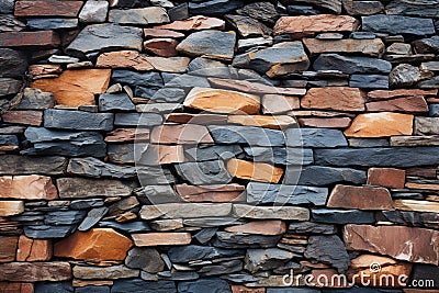 Aesthetic richness Vibrant patterns and textures embellish the stone walls Stock Photo