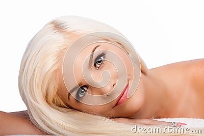 Aesthetics beauty facial skincare concept woman face Stock Photo