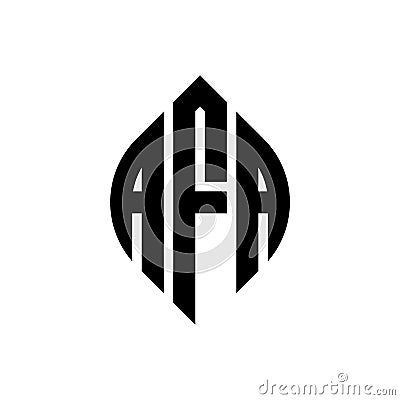 AFA circle letter logo design with circle and ellipse shape. AFA ellipse letters with typographic style. The three initials form a Vector Illustration