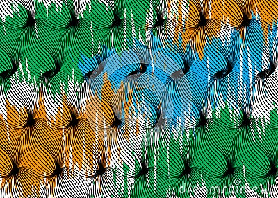 African Wax Print fabric, Ethnic handmade ornament for your design, Ethnic and colorful tribal motifs weaved pattern elements Vector Illustration