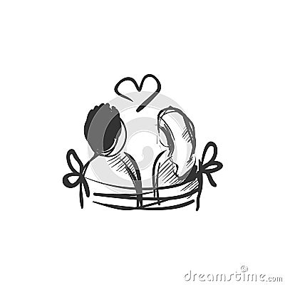 Affection line icon.Amorous relationship. Valentine day. Isolated vector illustration Vector Illustration