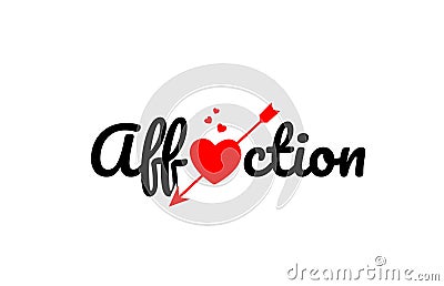 affection word text typography design logo icon Vector Illustration