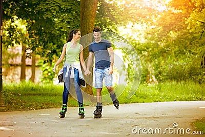 Affectionate couple having leisure recreation Stock Photo