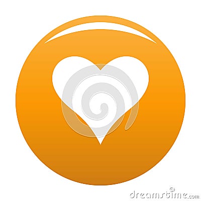 Affectionate heart icon orange Cartoon Illustration