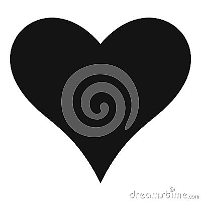 Affectionate heart icon, simple style. Cartoon Illustration