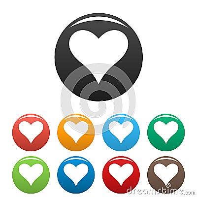 Affectionate heart icons set color vector Vector Illustration