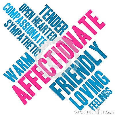 Affectionate Word Cloud Vector Illustration