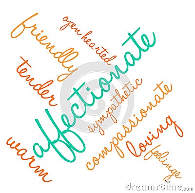 Affectionate Word Cloud Vector Illustration