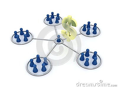 Affiliate program. Network. Cartoon Illustration