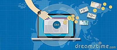 Affiliation affiliate marketing pay per click Vector Illustration