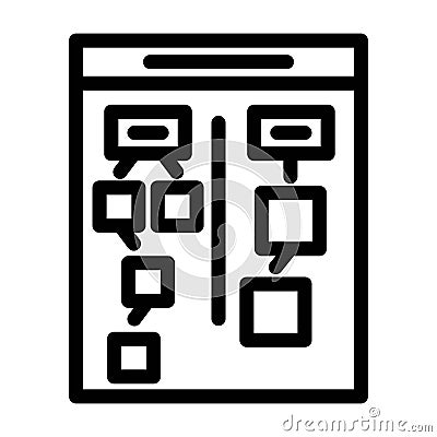 affinity diagram ux ui design line icon vector illustration Vector Illustration