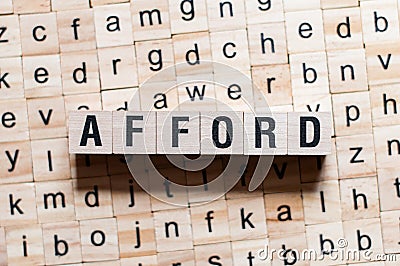 Afford word concept Stock Photo