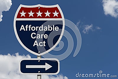 Affordable Care Act Sign Stock Photo