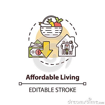 Affordable living concept icon Vector Illustration