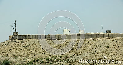 Afghanistan military outpost in the middle of the desert Editorial Stock Photo