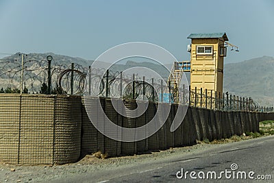 Afghanistan military outpost in the middle of the desert Editorial Stock Photo