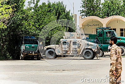 Afghanistan military outpost in the middle of the desert Editorial Stock Photo