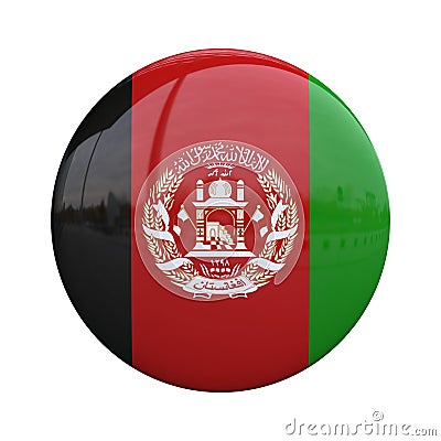 Afghanistan national flag badge, nationality pin 3d rendering Stock Photo