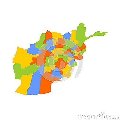 Afghanistan political map of administrative divisions Stock Photo