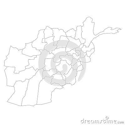 Afghanistan political map of administrative divisions Stock Photo