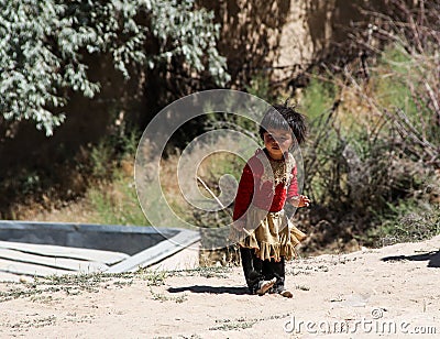 Afghanistan refugee camp children in the North in the middle fighting season Editorial Stock Photo