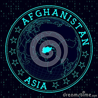 Afghanistan round sign. Vector Illustration