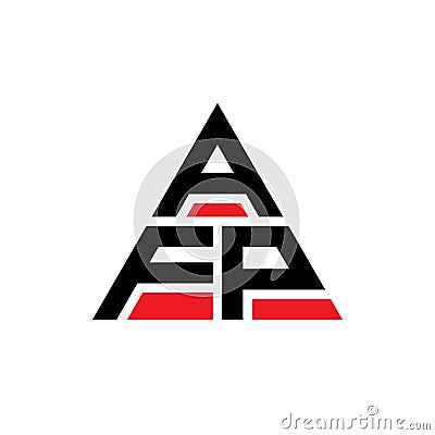 AFP triangle letter logo design with triangle shape. AFP triangle logo design monogram. AFP triangle vector logo template with red Vector Illustration
