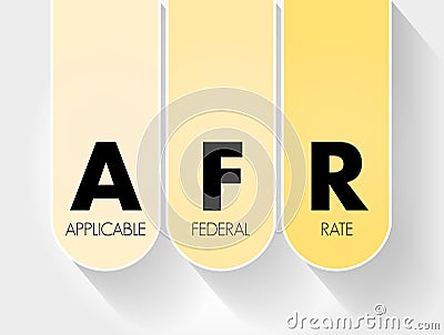 AFR - Applicable Federal Rate acronym, business concept background Stock Photo