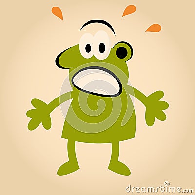 Afraid cartoon man Vector Illustration