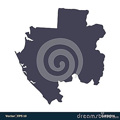 Gabon - Africa Countries Map Icon Vector Logo Template Illustration Design. Vector EPS 10. Vector Illustration