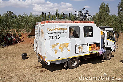 Africa bicycle race expedition Editorial Stock Photo