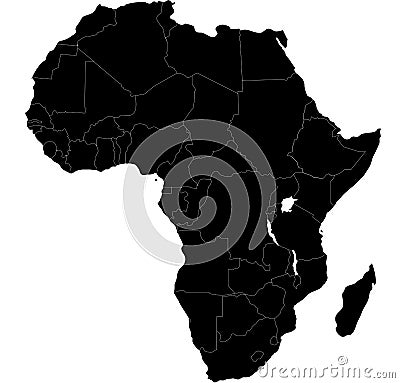 Africa blind map Stock Photo