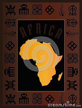 Africa card map Vector Illustration