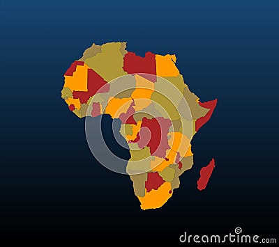 Africa (coloured) Vector Illustration