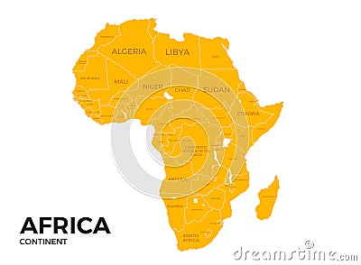 Africa continent Location Map Vector Illustration