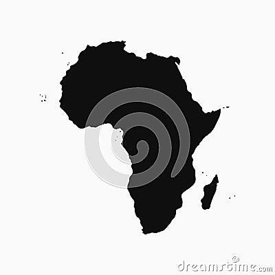 Africa Continent - map. Monochrome shape. Vector. Vector Illustration