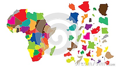 Africa continent puzzle Vector Illustration