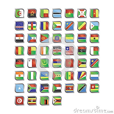 Africa Country Icon Set Vector Illustration