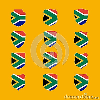 Africa flag batch collection unique Vector Illustration