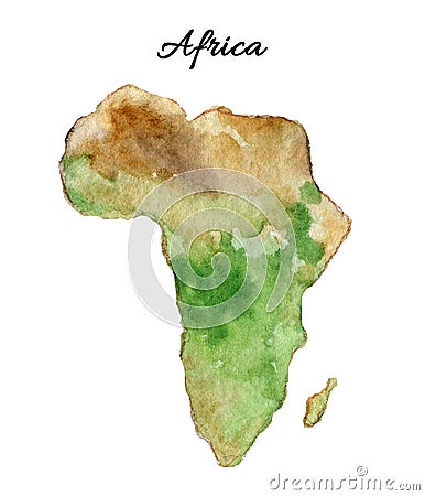 Africa hand drawn watercolor isolated clip art Stock Photo
