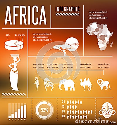 Africa - infographics and background Vector Illustration