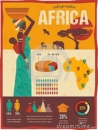 Africa - infographics and background Vector Illustration